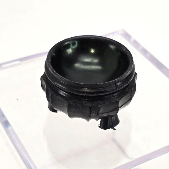 Hand-Painted Floral Wooden Egg Blue and Gold Asian Art With Black Stand je215 - Picture 7 of 12